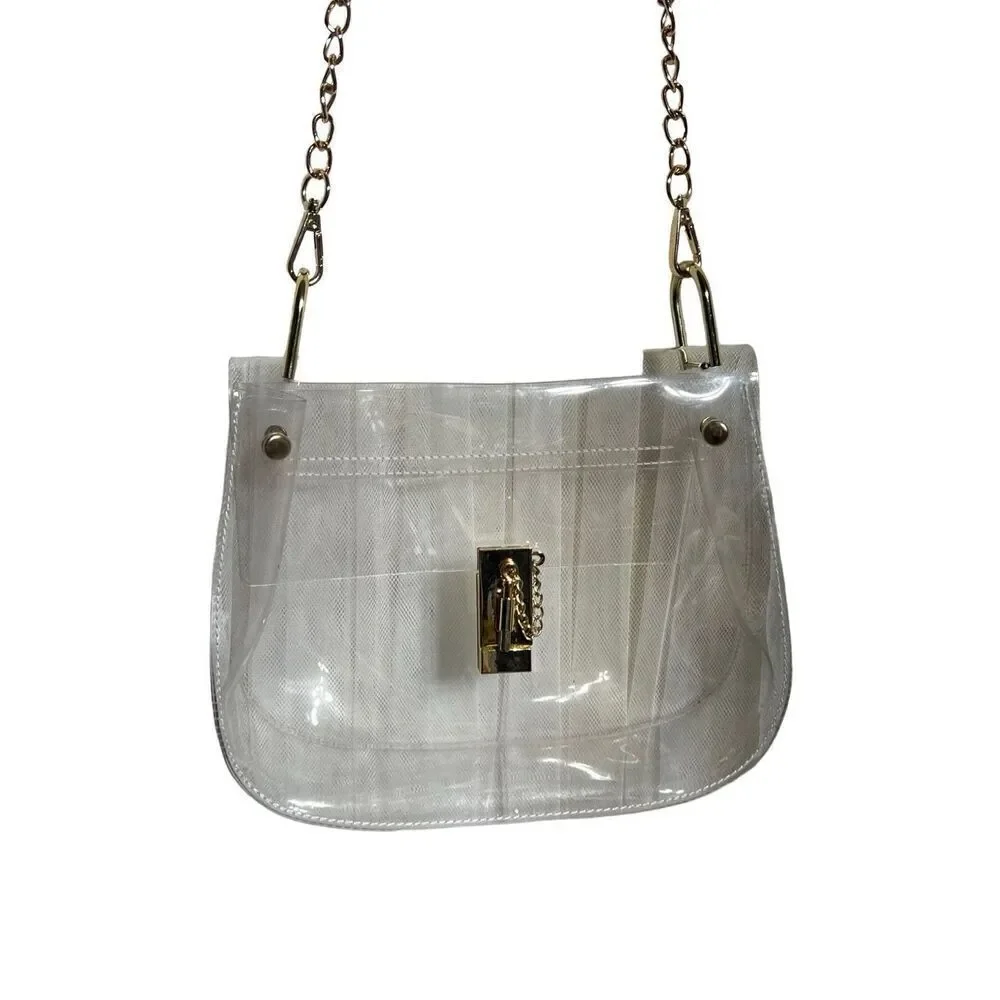 Kedzie Clear Acrylic See Through Stadium Purse Crossbody Messenger Bag